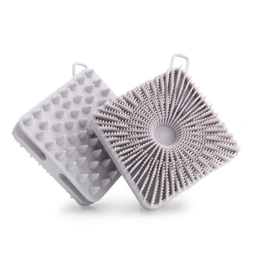 Getmecraft Grey Bath Brush and Shampoo Brush, Body Scrubber and Scalp Massager