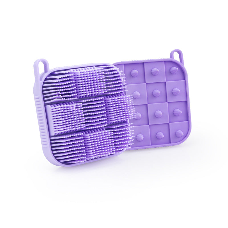 Getmecraft Purple Bath Scrubber and Shampoo Brush, Body Scrubber and Scalp Massager (Rectangular Shape)