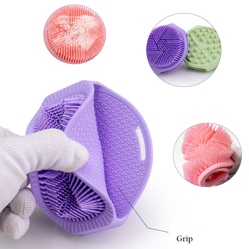 Getmecraft Purple Bath Scrubber and Shampoo Brush, Body Scrubber and Scalp Massager (Oval)