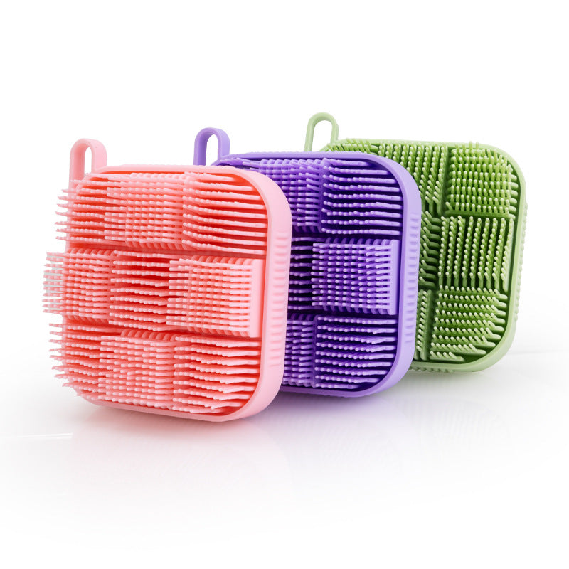 Getmecraft Green Bath Scrubber and Shampoo Brush, Body Scrubber and Scalp Massager (Rectangular Shape)