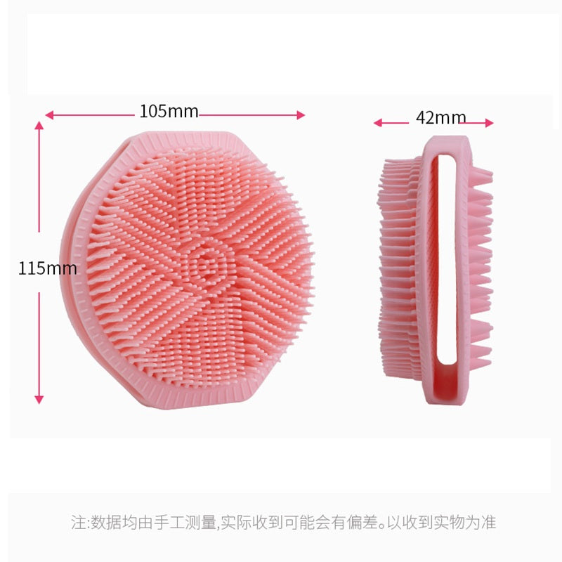 Getmecraft Green Bath Scrubber and Shampoo Brush, Body Scrubber and Scalp Massager (Oval)